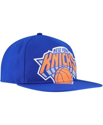 Men's Blue New York Knicks Oversized Puff Print Logo Golfer Snapback Hat