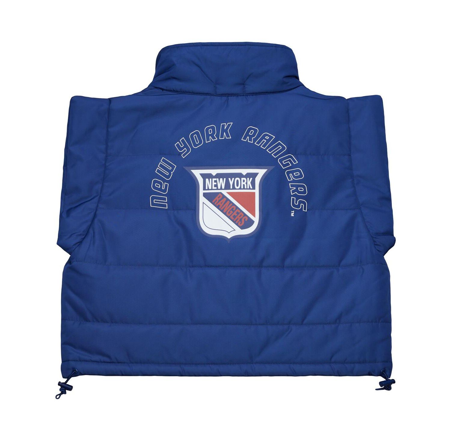 Women's Blue New York Rangers Cropped Full-Zip Puffer Vest