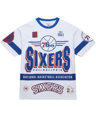 Men's and Women's White Philadelphia 76ers Hardwood Classics Vintage Team Origins Premium T-Shirt