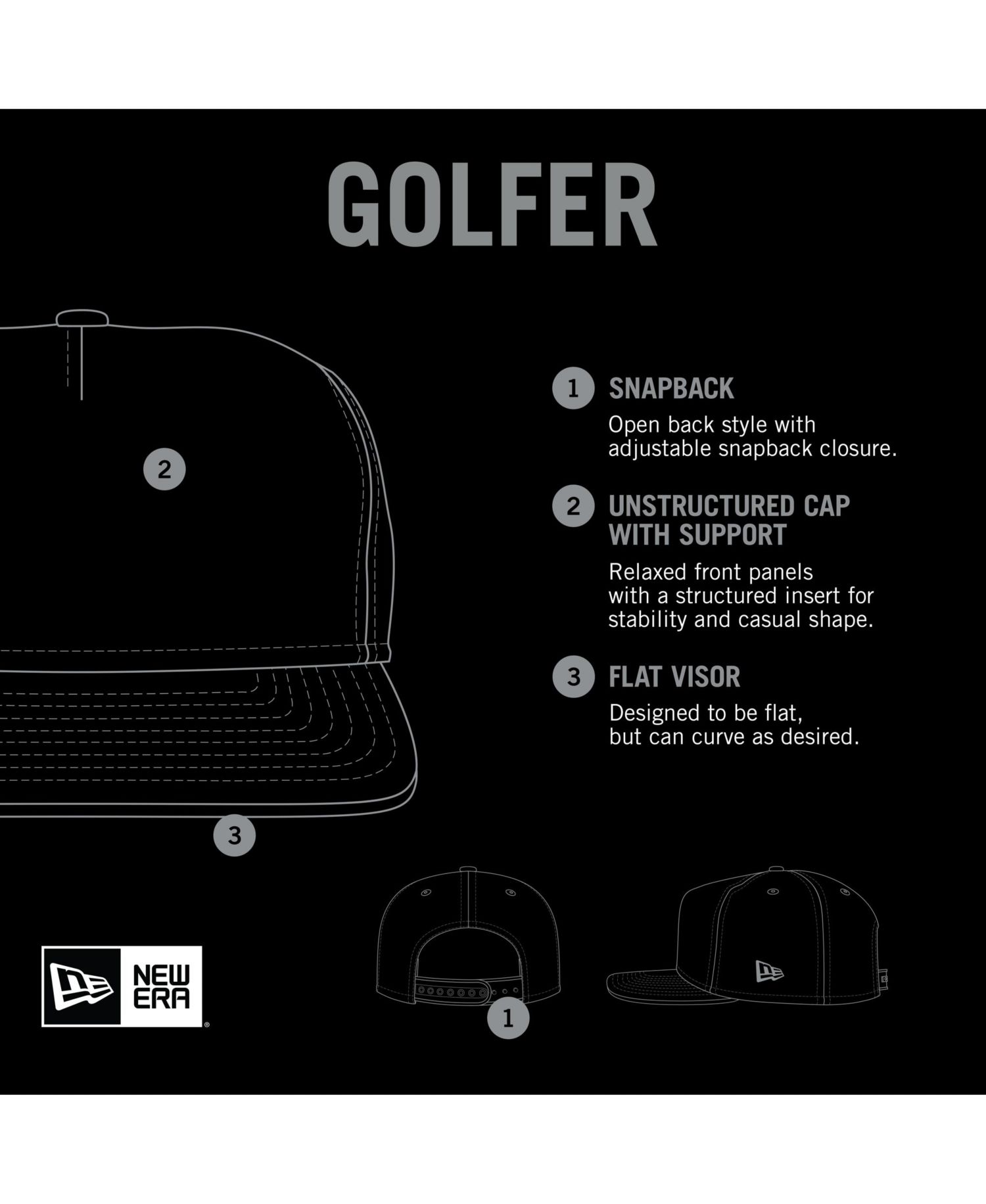Men's Black Chicago White Sox Golfer Snapback Hat