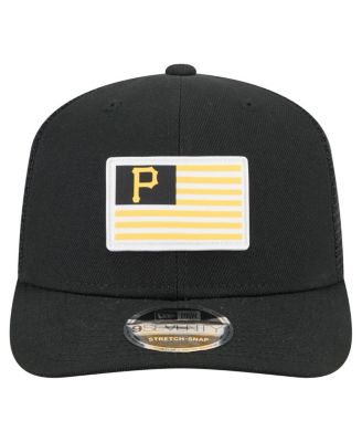 Men's Black Pittsburgh Pirates Flag 9SEVENTY COOLERA Stretch-Snap Hat
