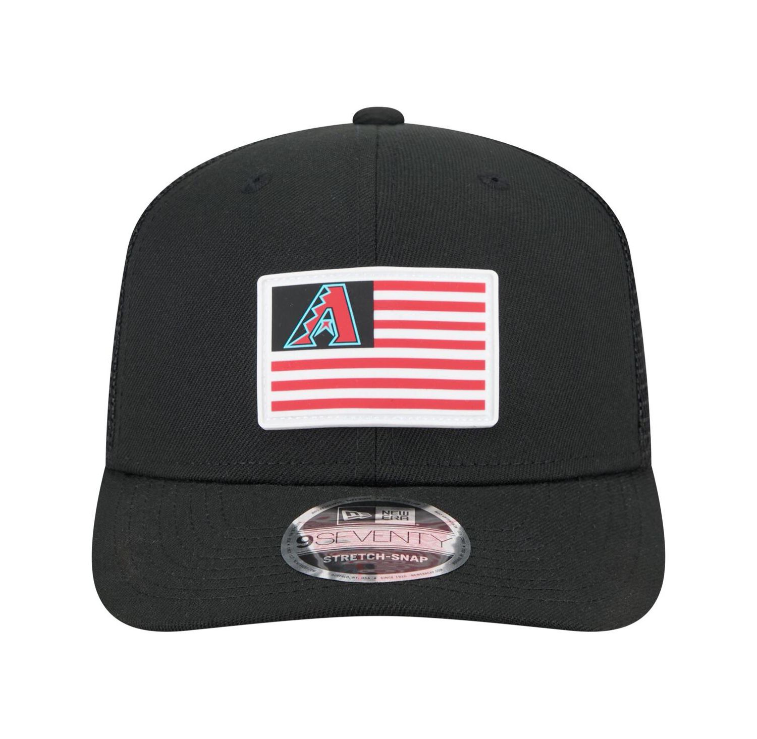 Men's Black Arizona Diamondbacks Flag 9SEVENTY COOLERA Stretch-Snap Hat