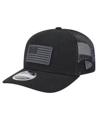 New Era - Men's Black Chicago Cubs Tonal Flag 9SEVENTY Stretch-Snap Hat