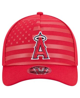 Men's Red Los Angeles Angels American Flag 9FORTY M-Crown A-Frame Adjustable Hat