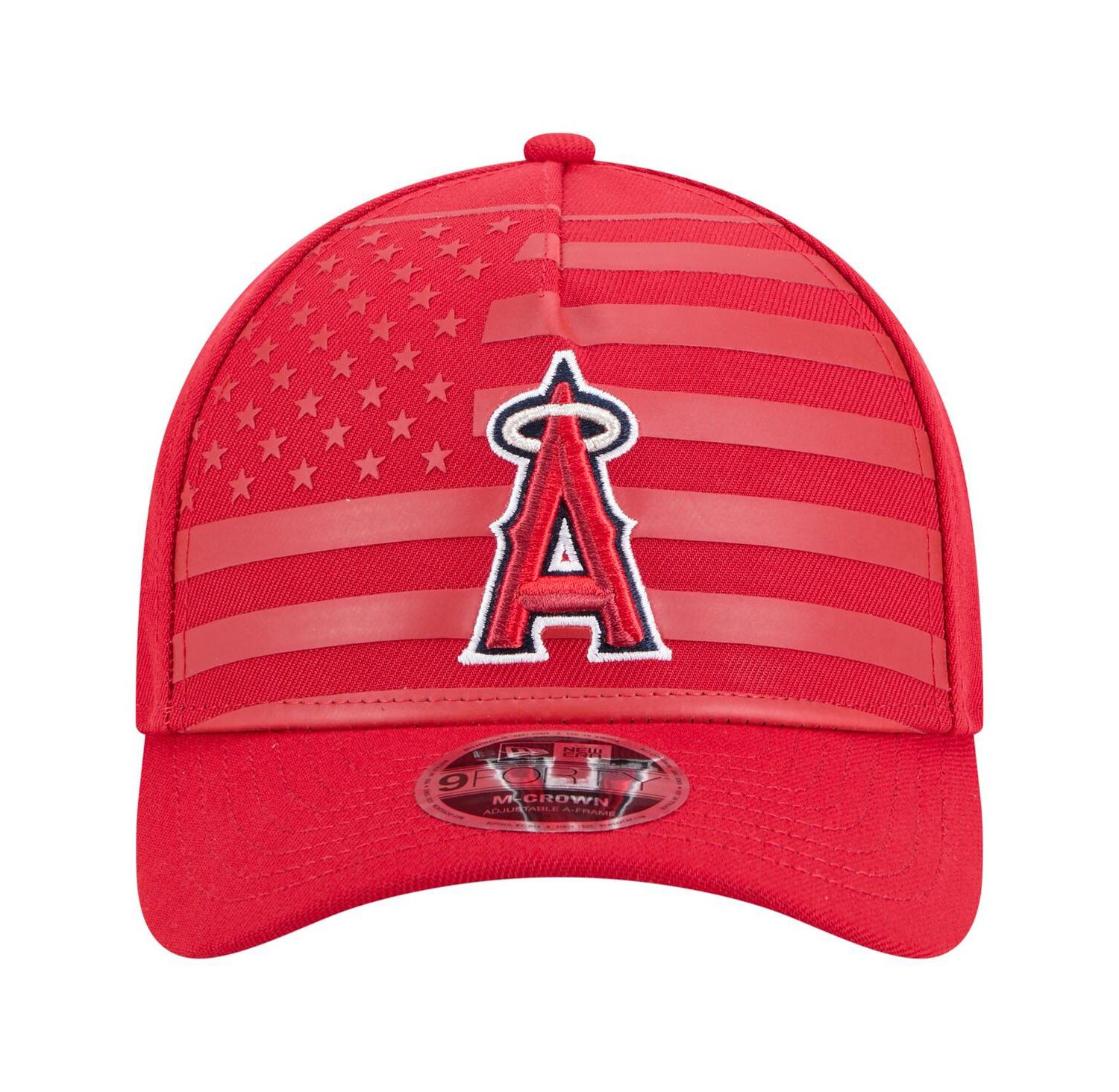 Men's Red Los Angeles Angels American Flag 9FORTY M-Crown A-Frame Adjustable Hat