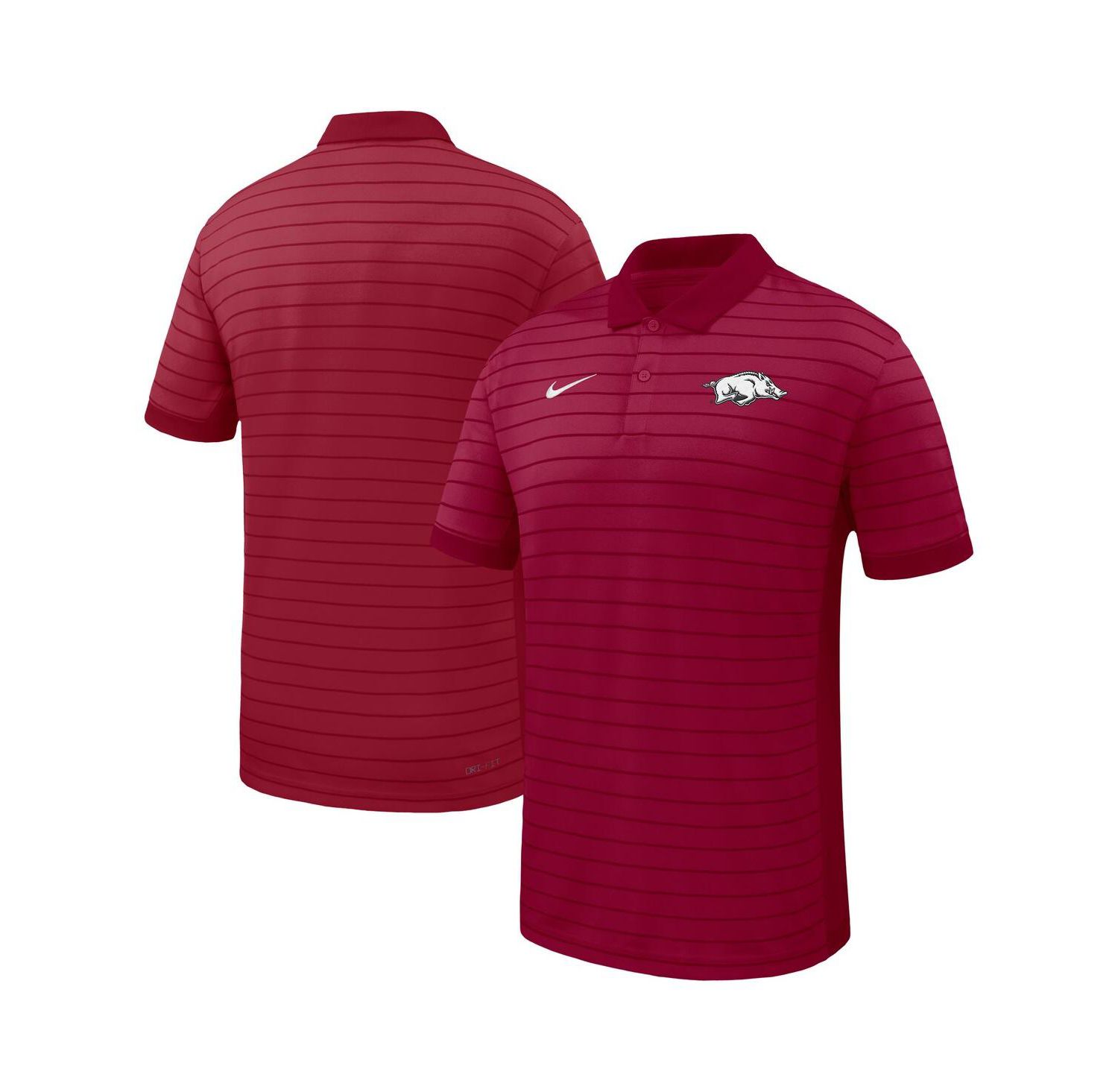 Men's Cardinal Arkansas Razorbacks 2025 Early Season Coaches Sideline Victory Stripe Performance Polo Shirt