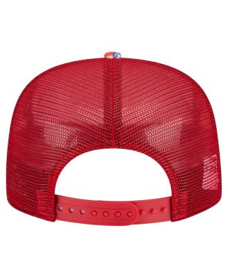 Men's Red Los Angeles Angels Adventure Pattern Golfer Trucker Snapback Hat