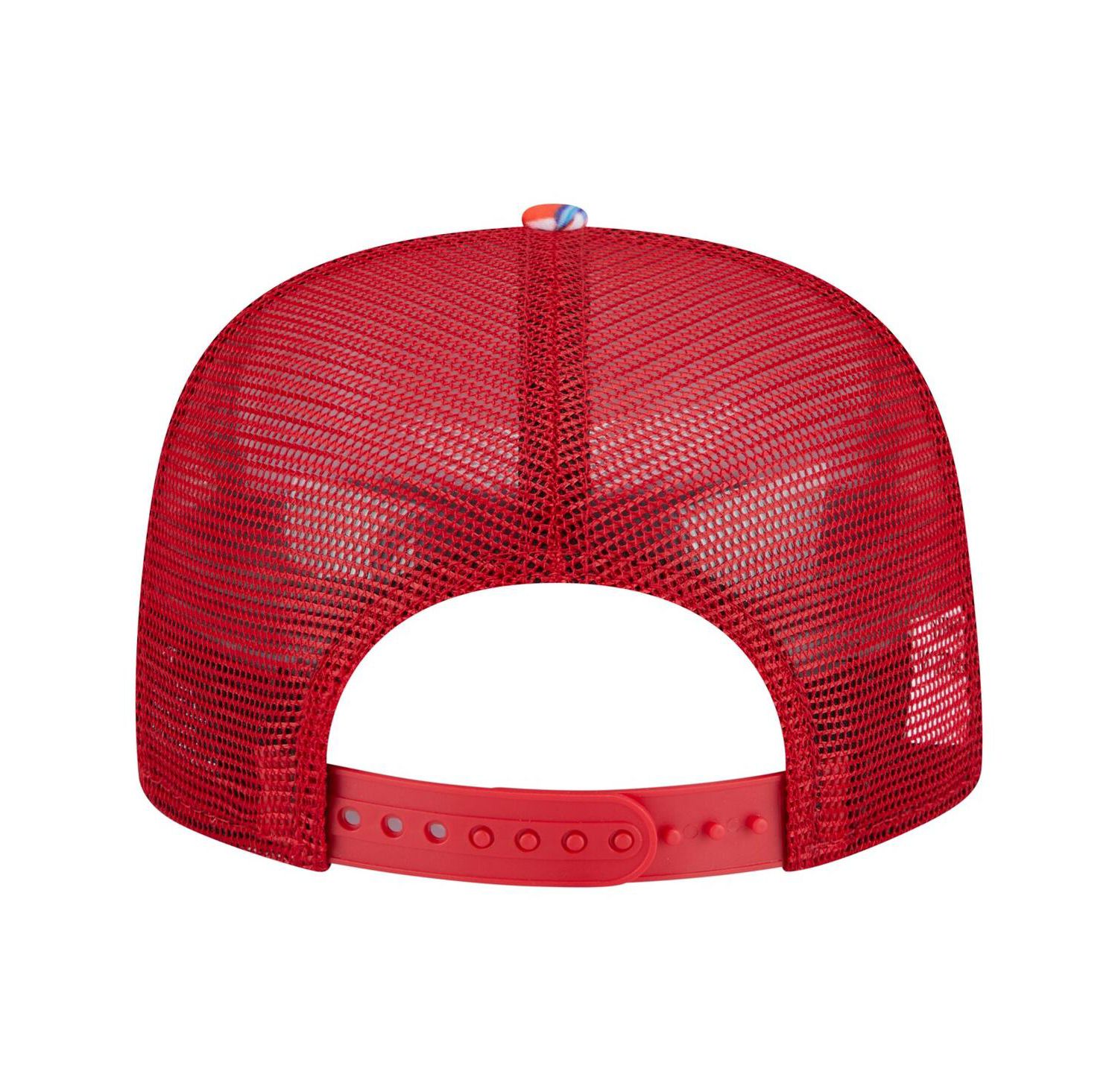 Men's Red Los Angeles Angels Adventure Pattern Golfer Trucker Snapback Hat
