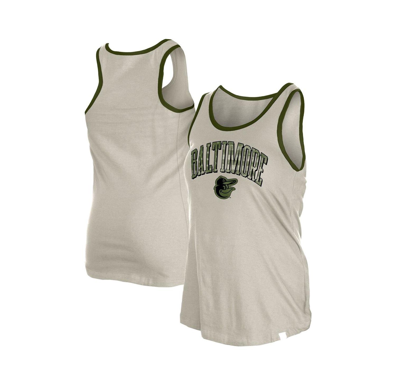 Women's Cream Baltimore Orioles Armed Forces Tank Top