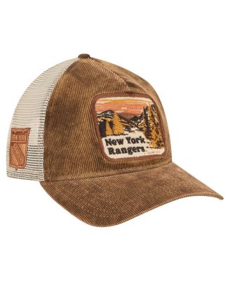 Men's Brown/Cream New York Rangers Vintage Landscape 9TWENTY A-Frame Adjustable Trucker Hat