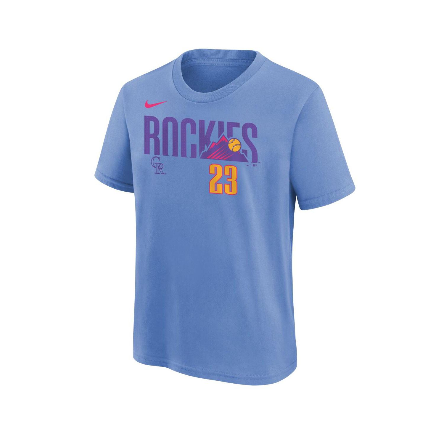 Big Boys and Girls Kris Bryant Light Blue Colorado Rockies Fuse City Connect Name & Number T-Shirt