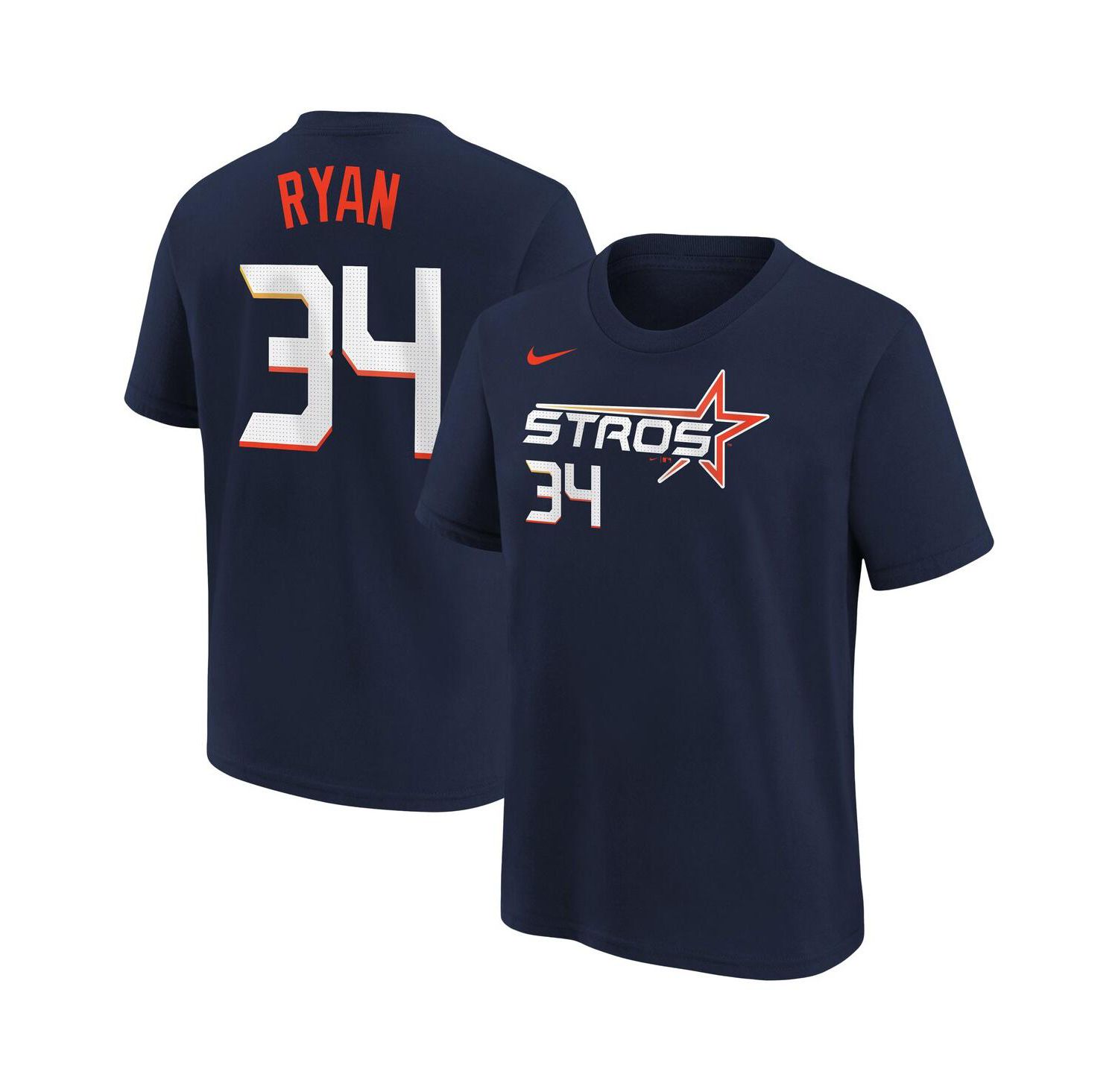 Big Boys and Girls Nolan Ryan Navy Houston Astros Fuse City Connect Name & Number T-Shirt