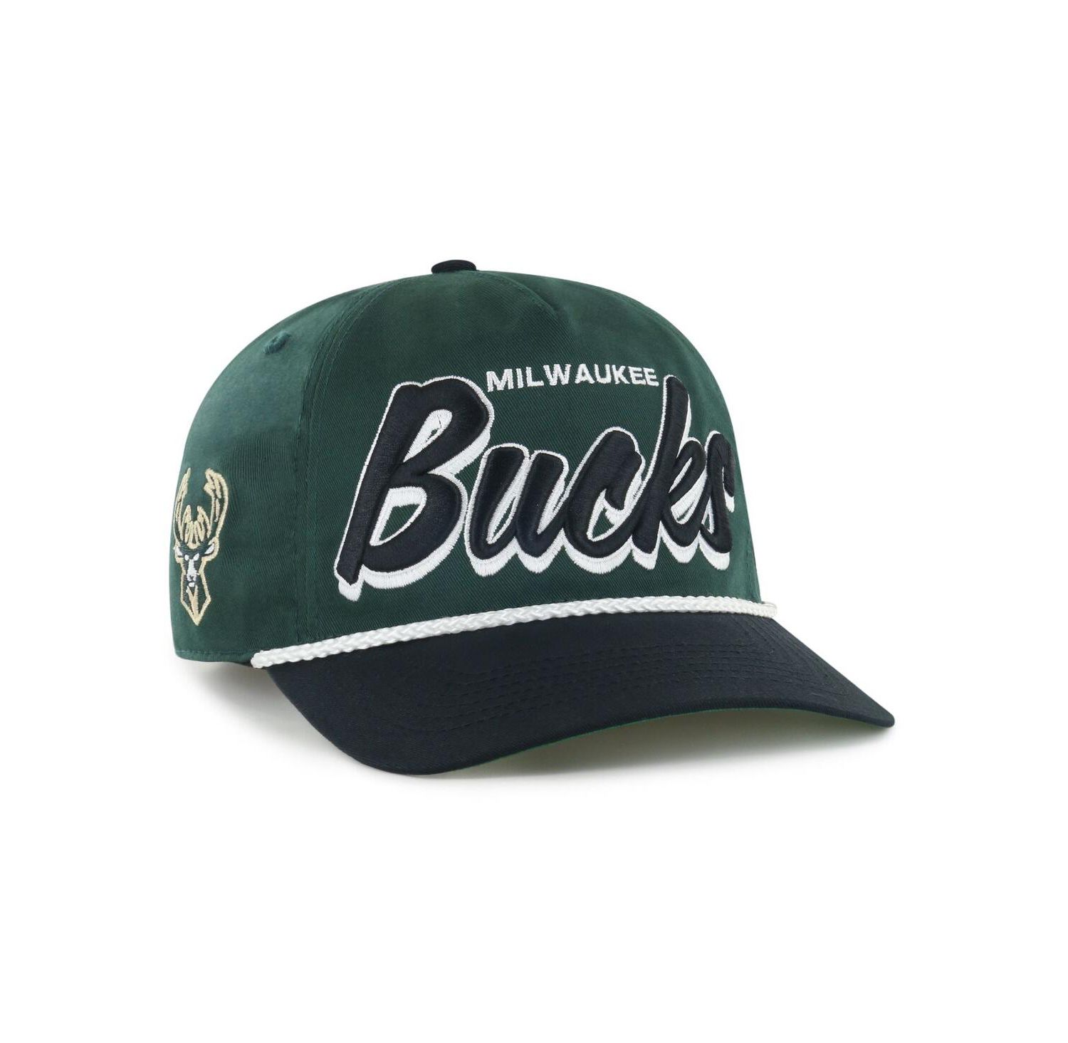 '47 Men's Hunter Green/Black Milwaukee Bucks Drop Shadow Rope Hitch Adjustable Hat