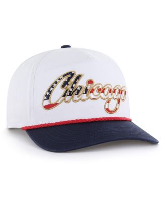 Men's White Chicago Cubs Patriotic Overhand Hitch Adjustable Hat