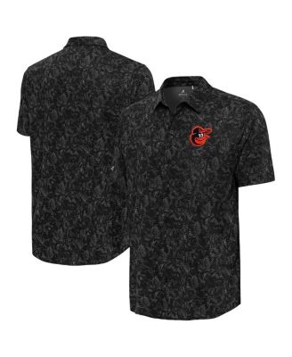 Antigua - Men's Black Baltimore Orioles Lush Button-Up Shirt