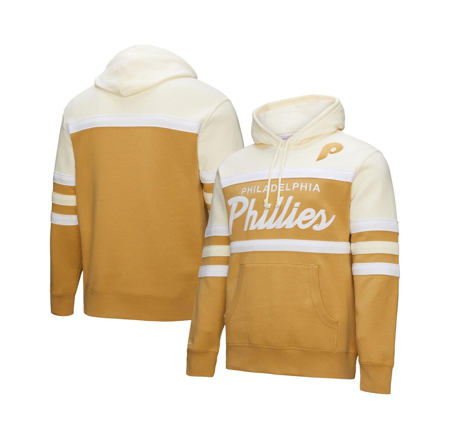 Men's Tan/Cream Philadelphia Phillies Head Coach Pullover Hoodie