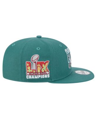 Men's Midnight Green Philadelphia Eagles Super Bowl LIX Champions Side Patch 9FIFTY Snapback Hat