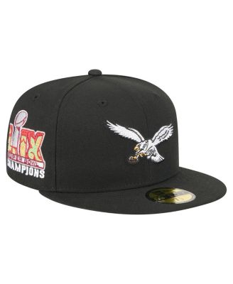 New Era - Men's Black Philadelphia Eagles Super Bowl LIX Champions Historic Side Patch 59FIFTY Fitted Hat