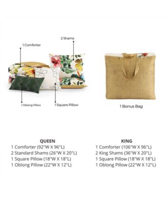 Radiance Bedding 100% Cotton Sateen 5 Piece King Size Reversible Comforter Set