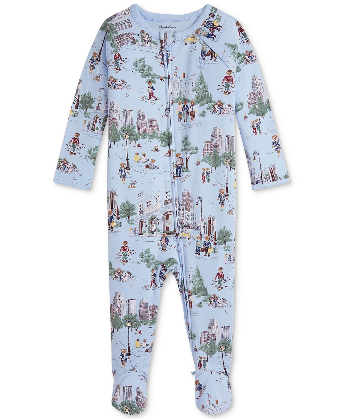 Polo Ralph Lauren Baby Boys Printed Coverall In Blue