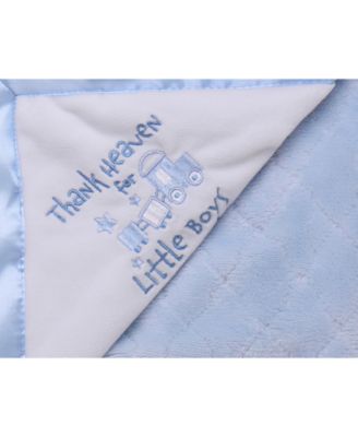 Baby Boys Thank Heaven Blanket with Satin