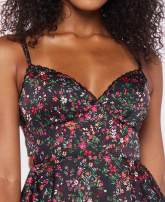 Juniors' Sleeveless Satin Maxi Dress