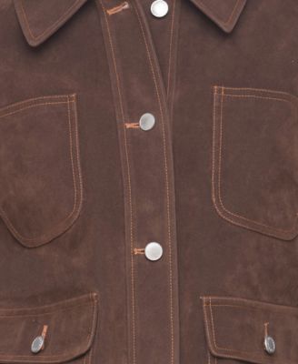 Women's Wing-Collar Faux-Suede Jacket