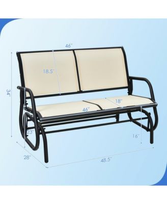 Patio Swing Glider Bench Loveseat Rocking Chair Backyard Poolside