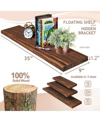 2 Pack 35" Solid Wood Floating Shelves