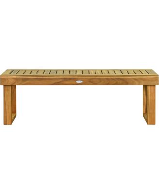 Acacia Wood Bench Dining Bench Patio Garden w/ Slatted Seat Indonesia Teak