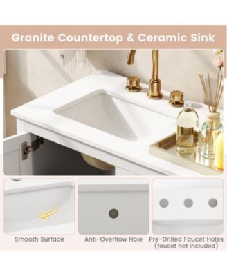 Freestanding Bathroom Vanity Unit with Basin Floor Storage Cabinet