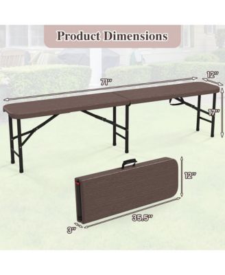 6 ft Plastic Folding Bench Portable Fold-in-Half Seat w/ 1320 LBS Capacity