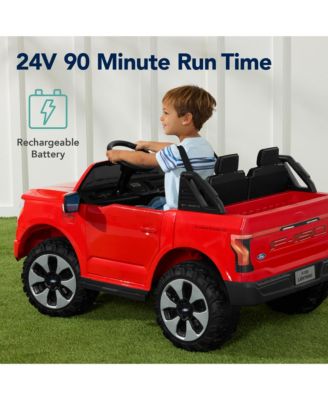 Kids 24V Ride On Truck Officially Licensed Ford Lightning w/ Remote, LED Lights, 2 Speeds