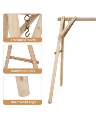 Heavy Duty Wooden Porch Swing Frame with Reinforced Bars