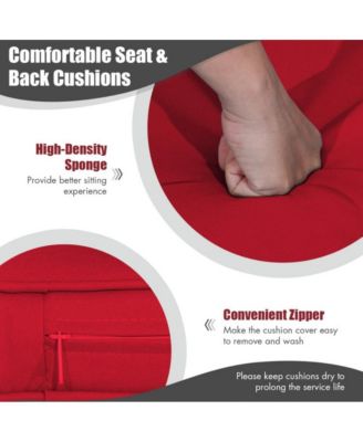 2-Person Patio PE Wicker Hanging Porch Swing Bench Chair Cushion 800 Pounds