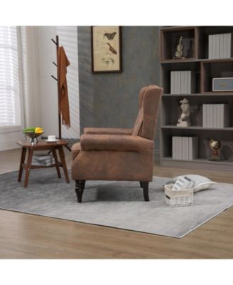 Pu Wood Frame Armchair, Modern Accent Chair Lounge Chair For Living Room
