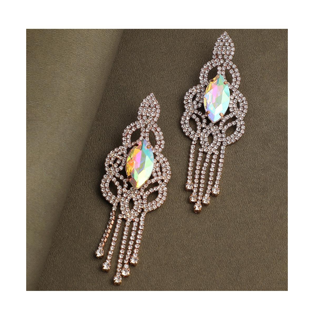 Sohi Women's Bling Drop Earrings In Gold