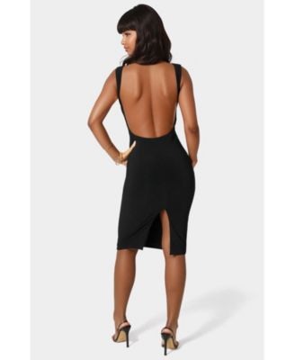 Women's High Neck Open Back Midi Dress