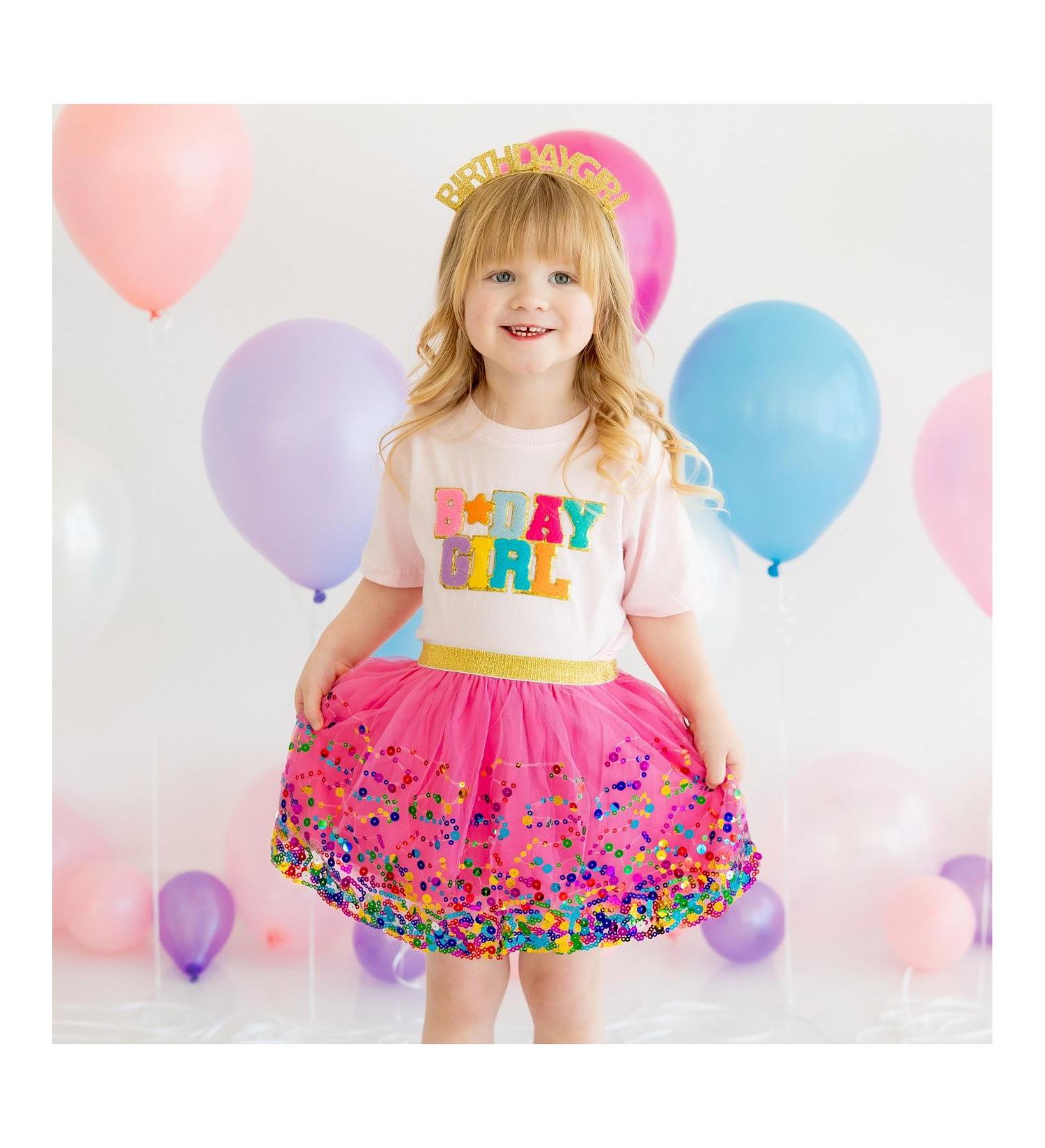 Baby Girls Birthday Patch Short Sleeve T-Shirt
