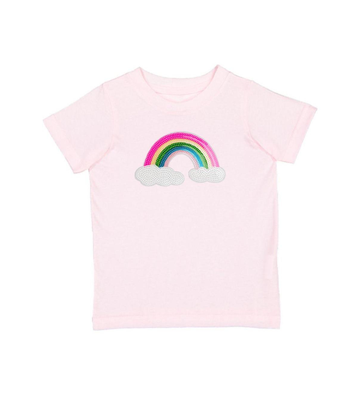 Sweet Wink Baby Girls Rainbow Sequin Patch Short Sleeve T-Shirt