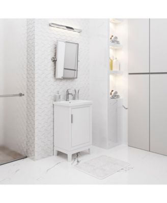Elsa 20.5 in. W x 16 In. D Bath Vanity in Pure White with Ceramics Vanity Top in White with White Basin