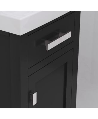 Mia 18&amp;#x22; Wood Bath Vanity with Ceramic Integrated White Basin Top