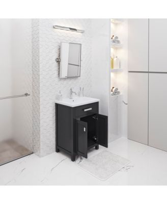 Myra 24 in. Bath Vanity in Espresso with Integrated Ceramics Vanity Top and Sink