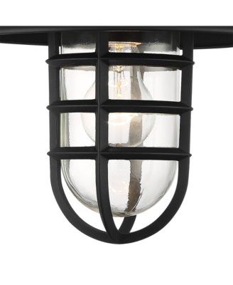 Hooded Cage 13" Clear Glass for Post Exterior Barn Marlowe Rustic Set of 2 Industrial Outdoor Wall Light Fixtures