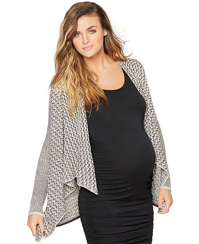 Collective Concepts Maternity Handkerchief-Hem Open-Front Cardigan