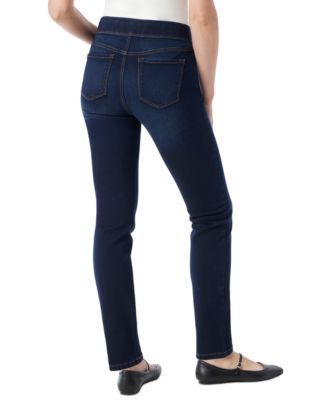Petite Amanda High Rise Pull-On Slim Straight Leg Jeans