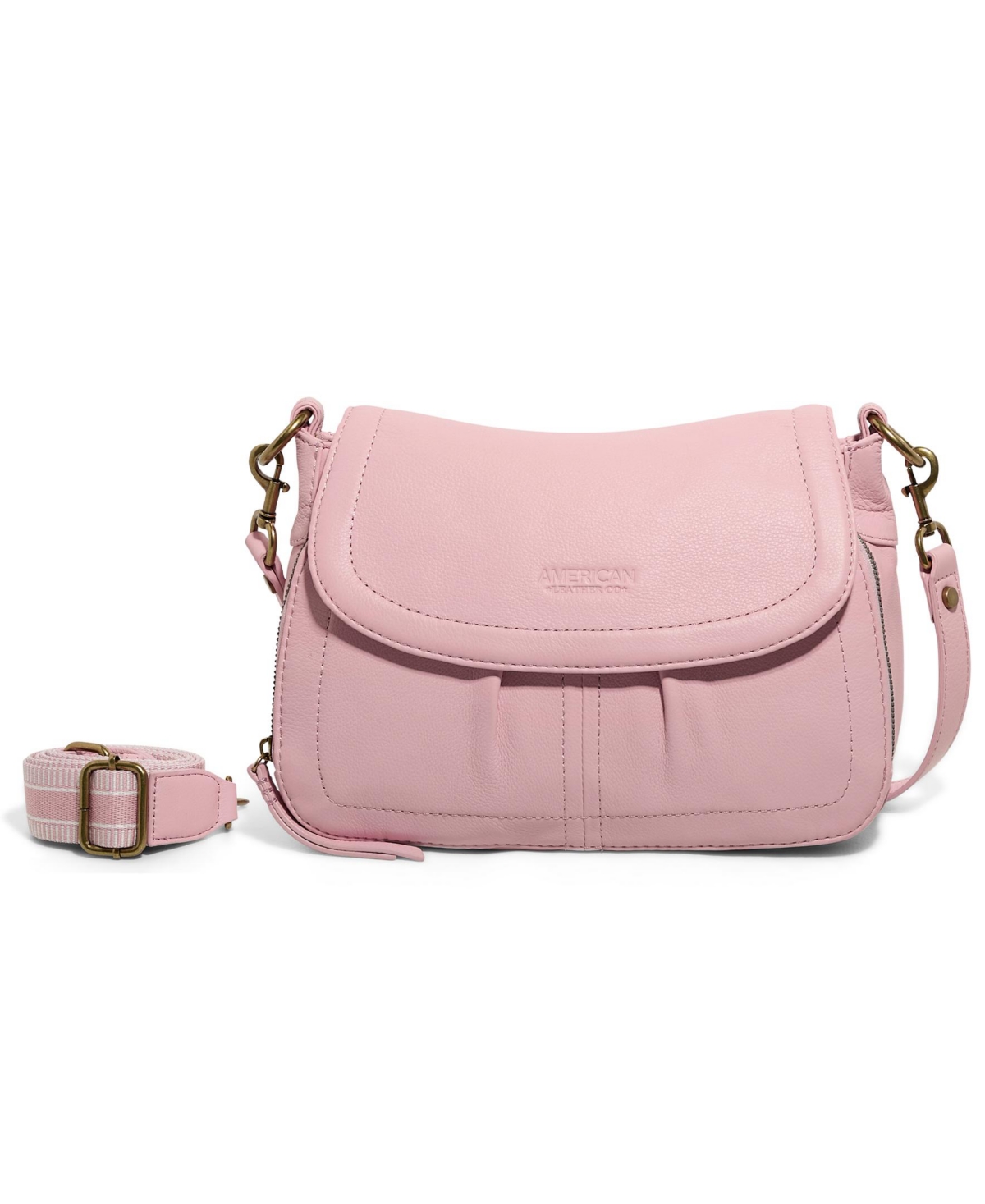 Marino Crossbody with 2 Straps - Pale Pink Smooth