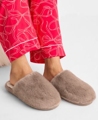 State of Day - Women's Two-Tone Faux-Fur Slide Slippers