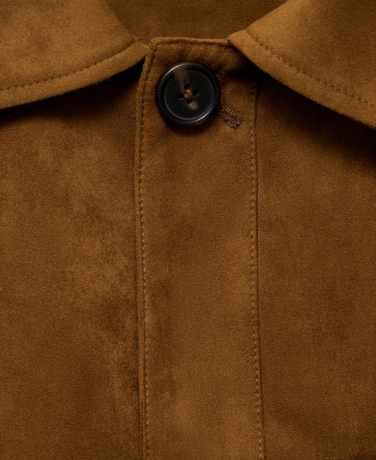 Mango Men's Suede Effect Overshirt In Brown
