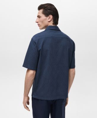 Men's Embroidered Bowling Collar Shirt